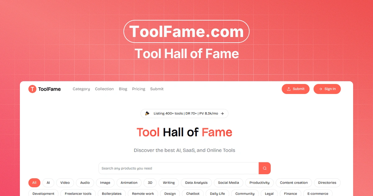 ToolFame screenshot