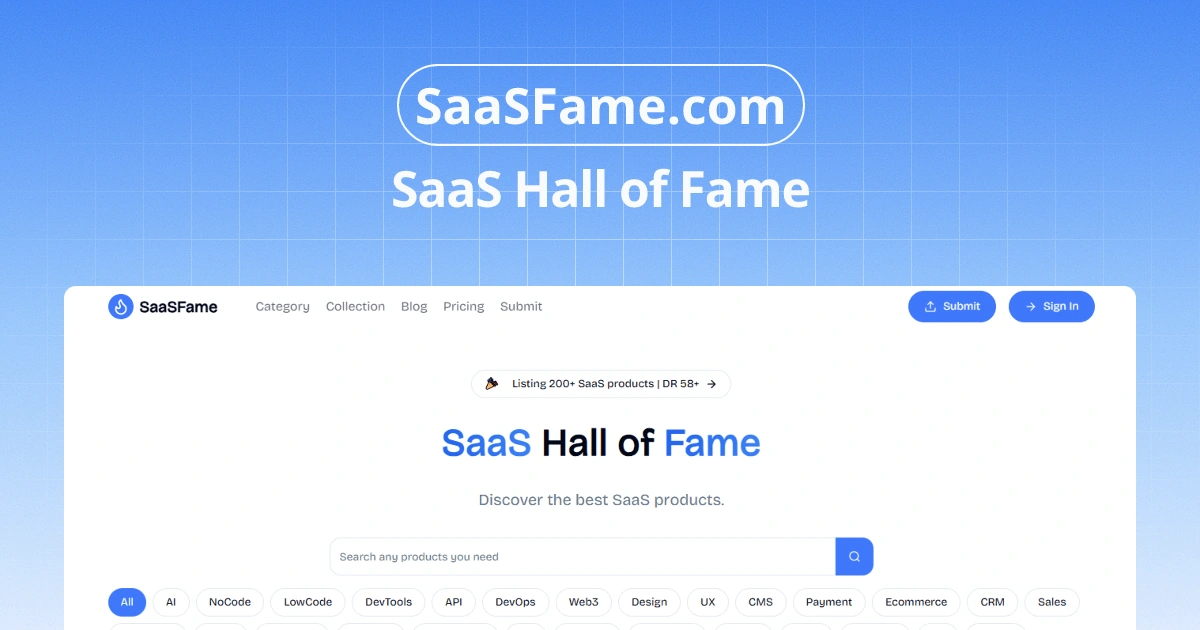 SaaSFame screenshot
