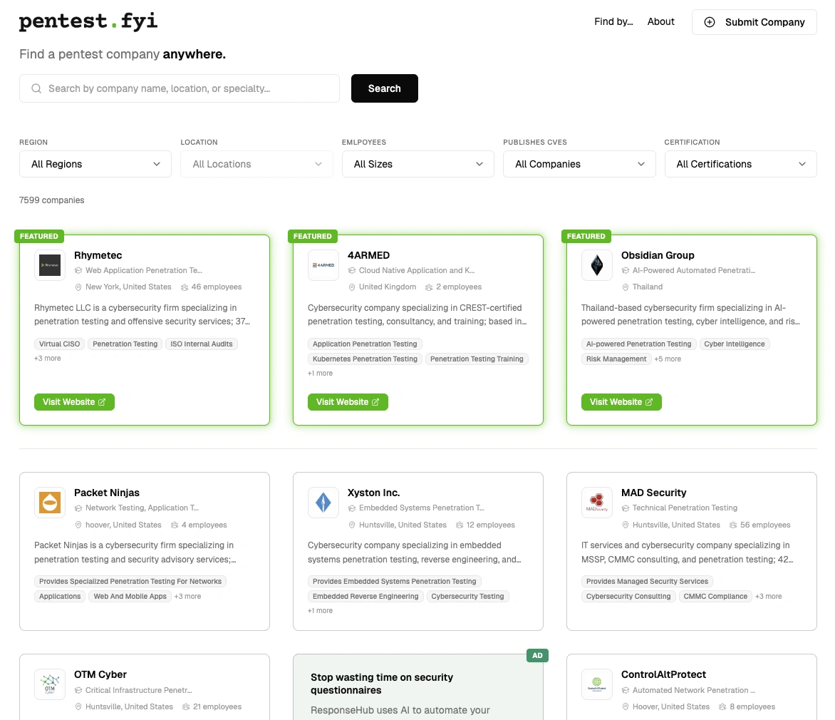 Pentest.fyi screenshot