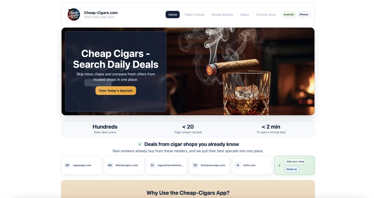 Cheap-Cigars.com screenshot