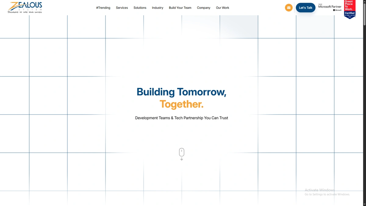 Zealous system screenshot