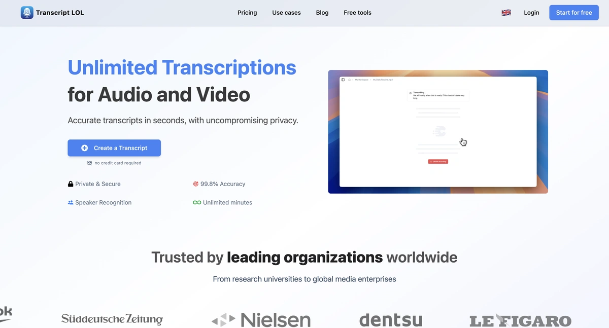 Transcript Lol screenshot