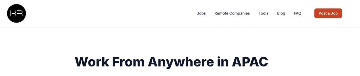 APAC Remote Jobs Platform screenshot
