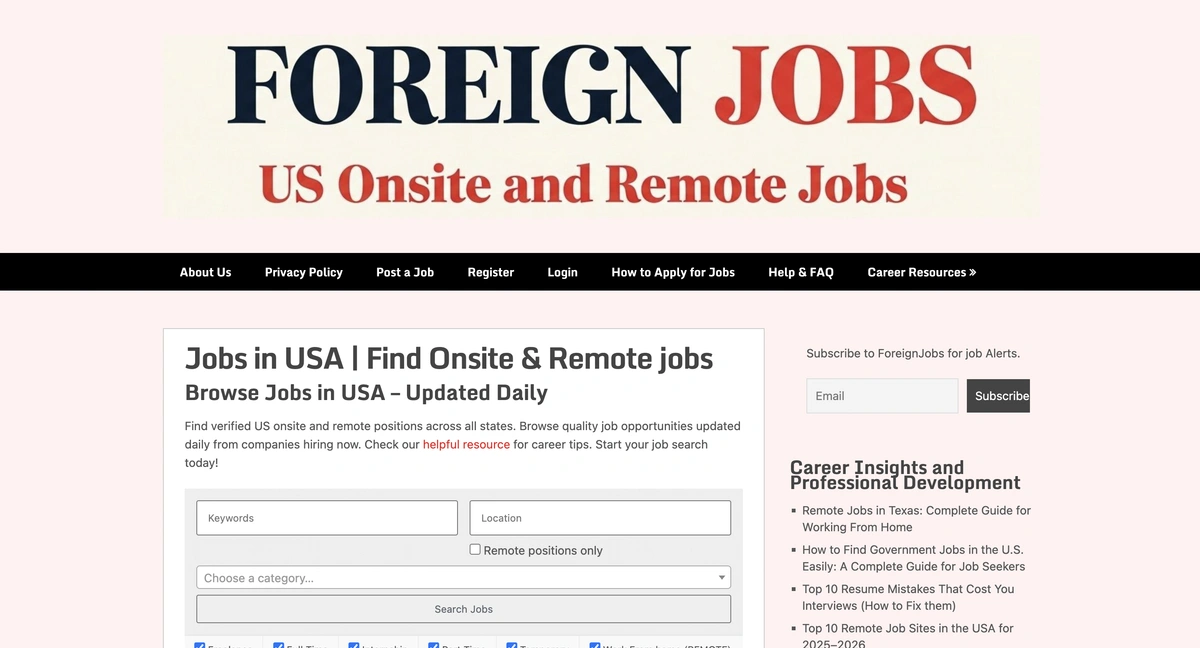 Foreign Job (find Jobs in US) screenshot