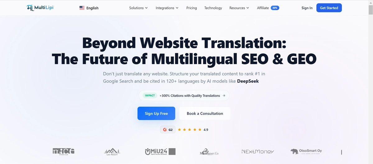 MultiLipi - The Global AI SEO & GEO Hub screenshot