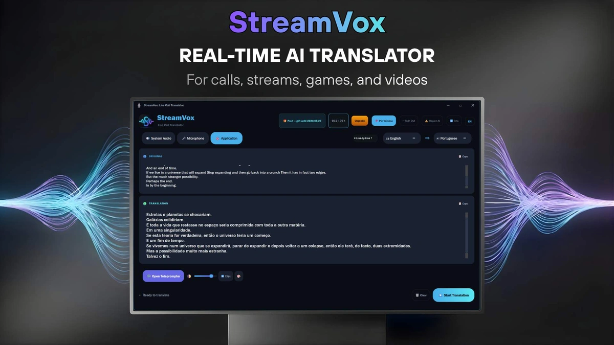 StreamVox - AI Live Translator screenshot
