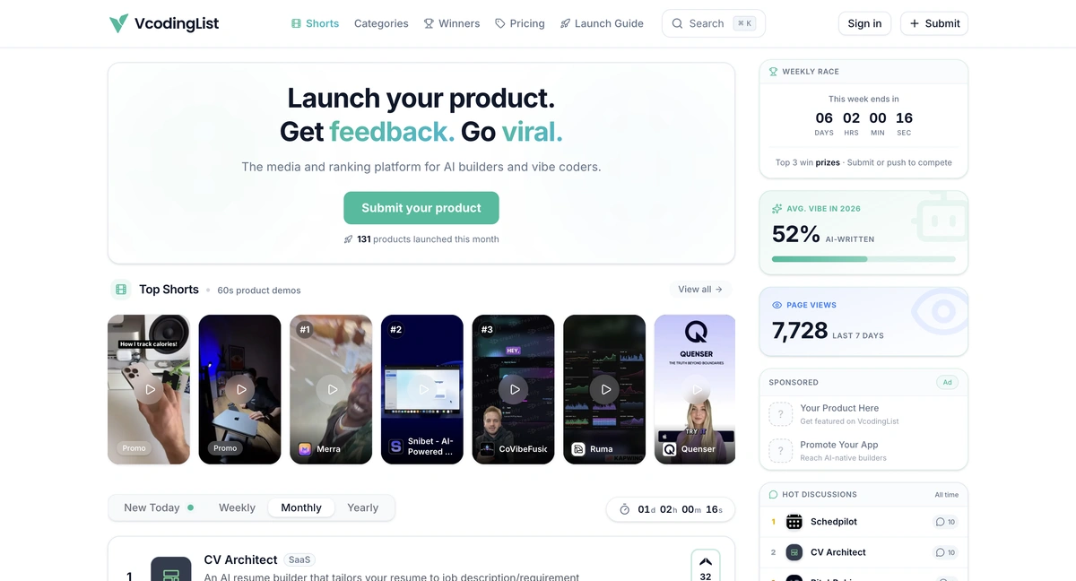 Vcodinglist screenshot