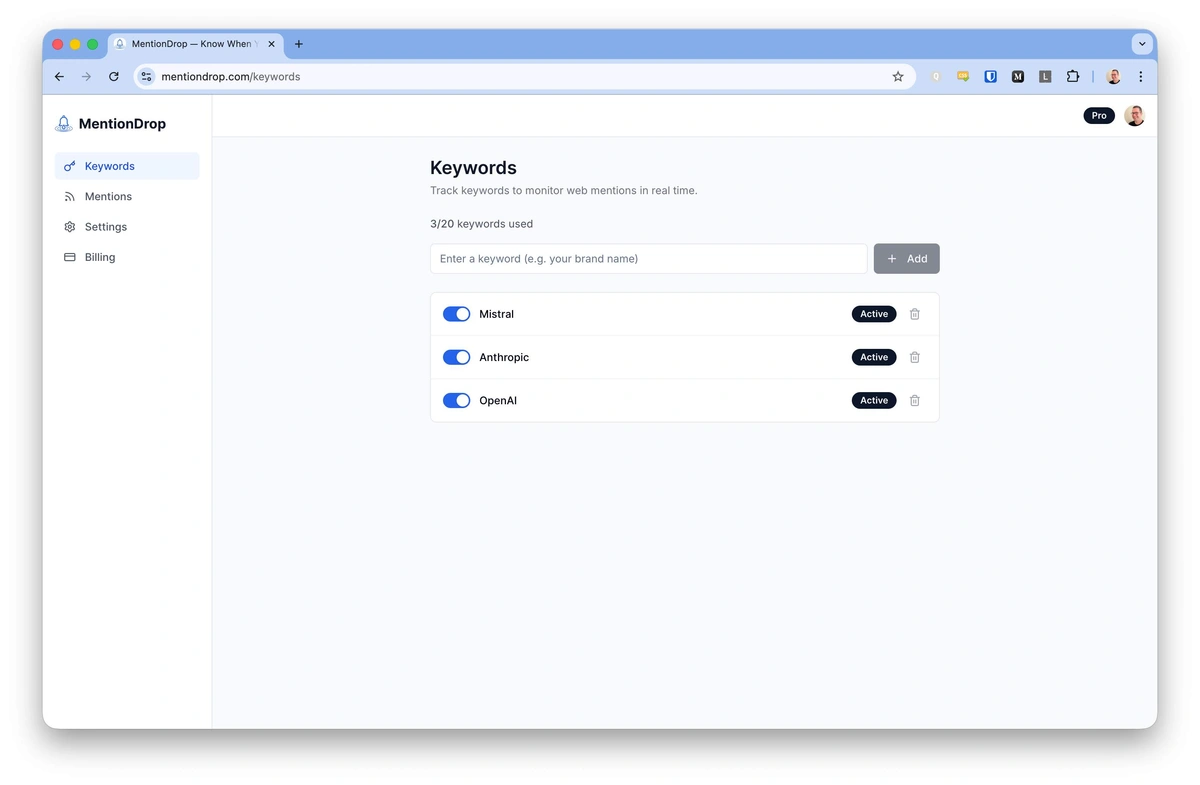MentionDrop screenshot