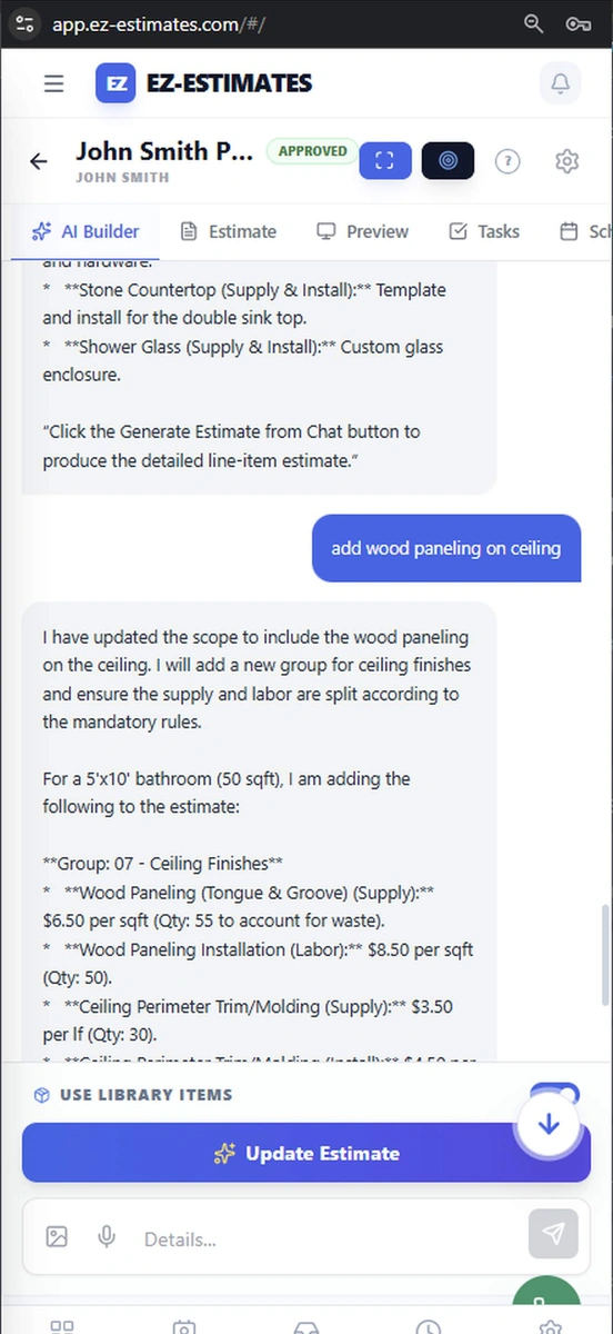 EZ-Estimates screenshot