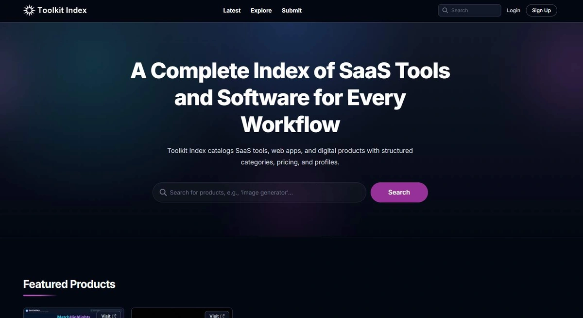 Toolkit Index screenshot