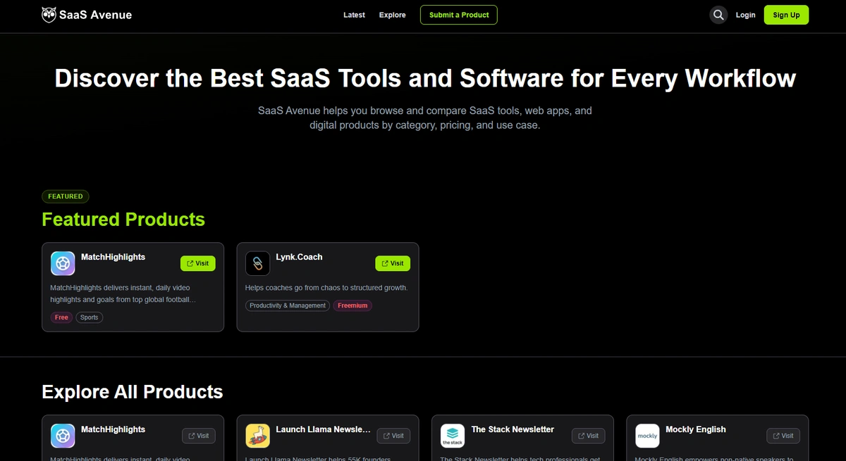 SaaS Avenue screenshot