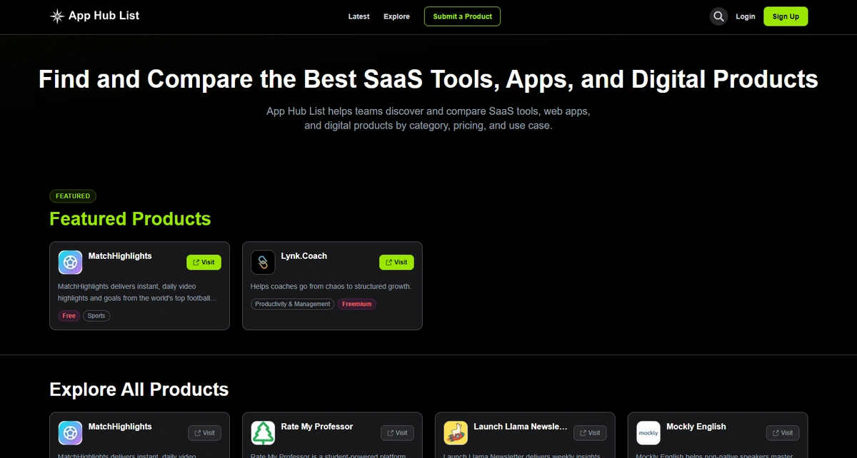 App Hub List screenshot