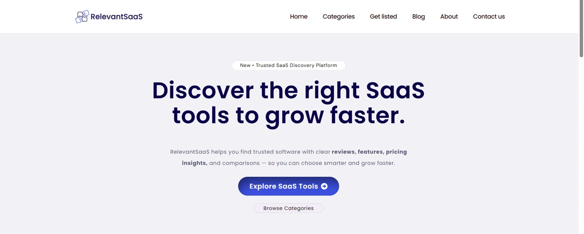 Relevant SaaS screenshot