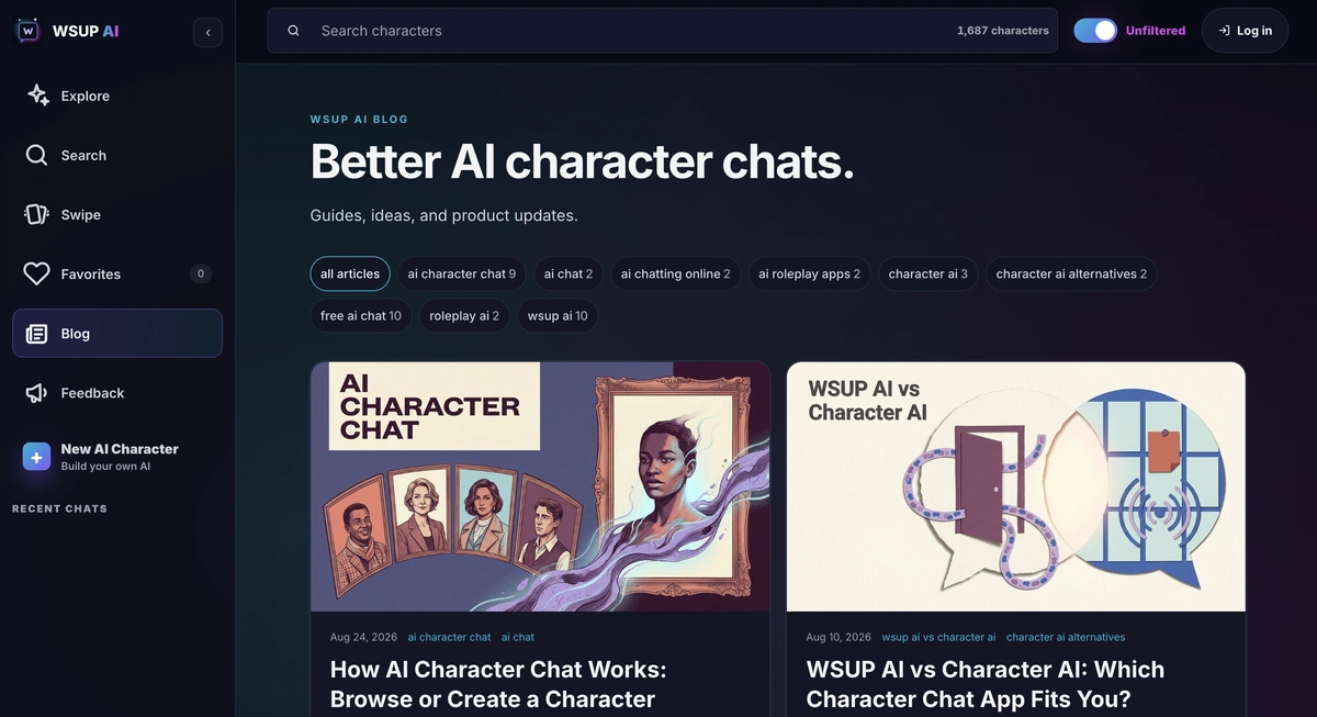 WSUP AI: Free AI Character Chat screenshot